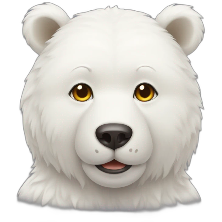 white Bear with head kitty emoji