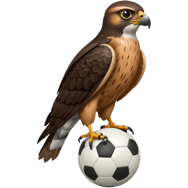 Falcon about soccer ball emoji