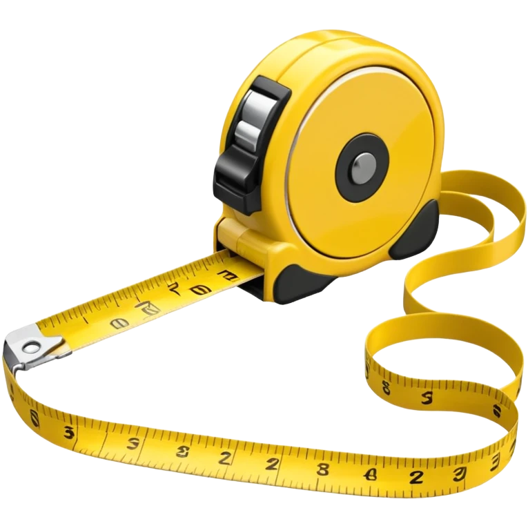 Yellow tape measure unrolled on table emoji