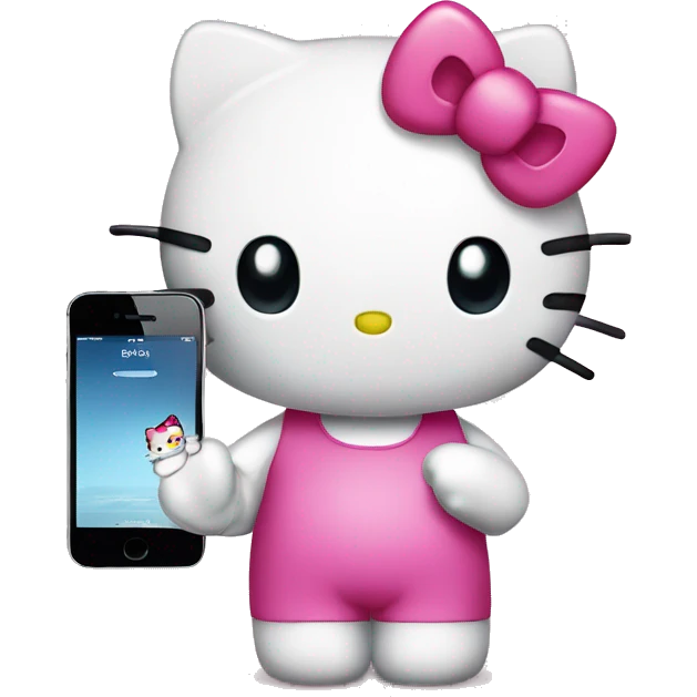 Hello kitty with an iphone emoji