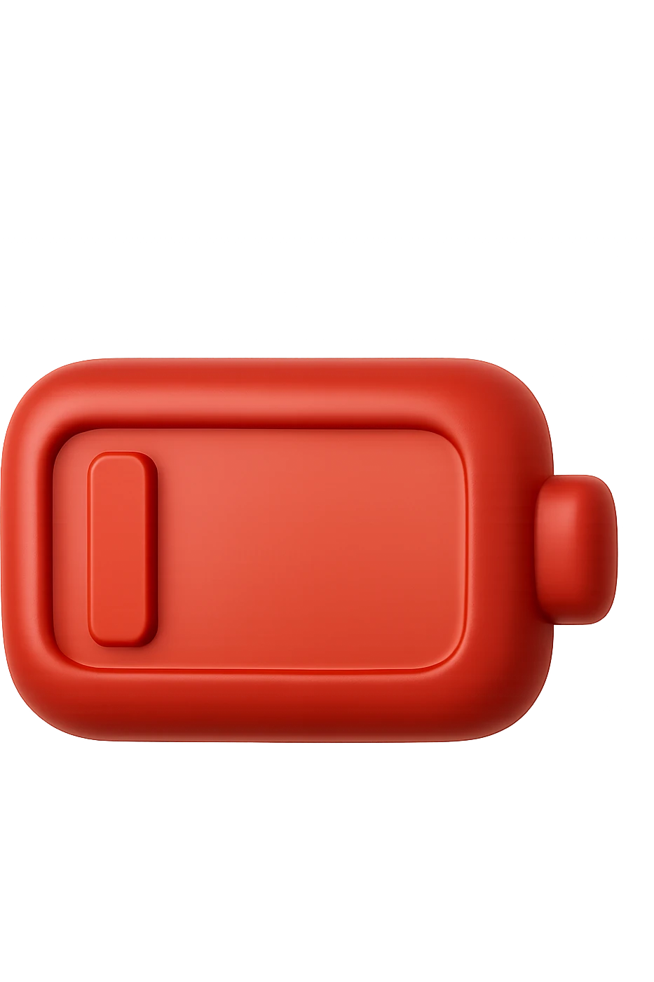 EMOJI STILE IPHONE DI UNA BATTERIA ROSSA SCARICA IN 3D emoji