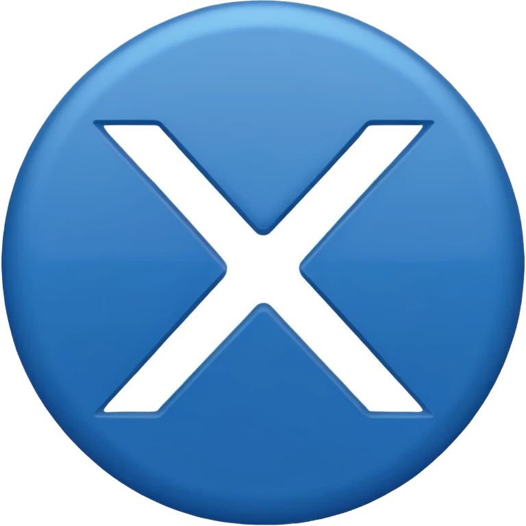 blue x mark emoji
