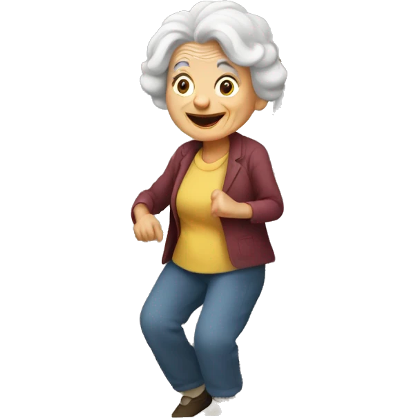 Old woman going up stairs emoji