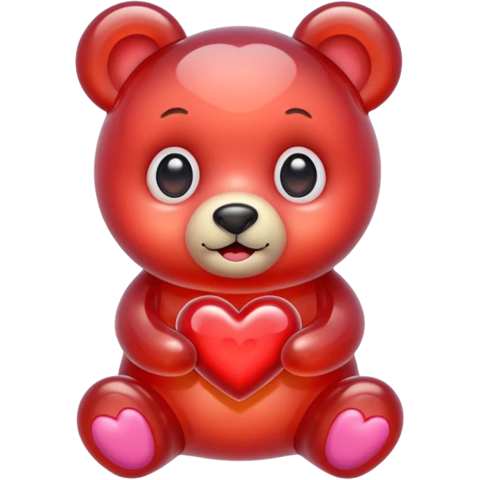 jelly bear with large heart-shaped eyes emoji