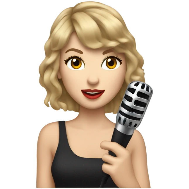 Taylor swift with micorphone emoji