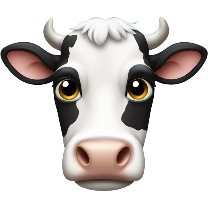 Black and white cow disappointed  emoji