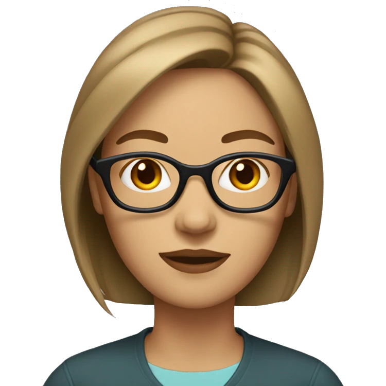 Woman in glasses with short light brown hair  emoji