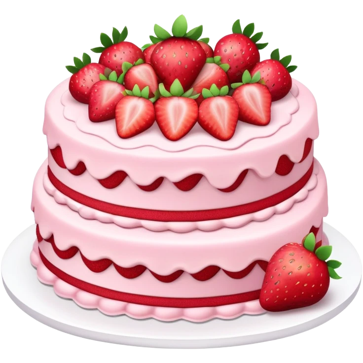 2 tier Strawberry Cake emoji