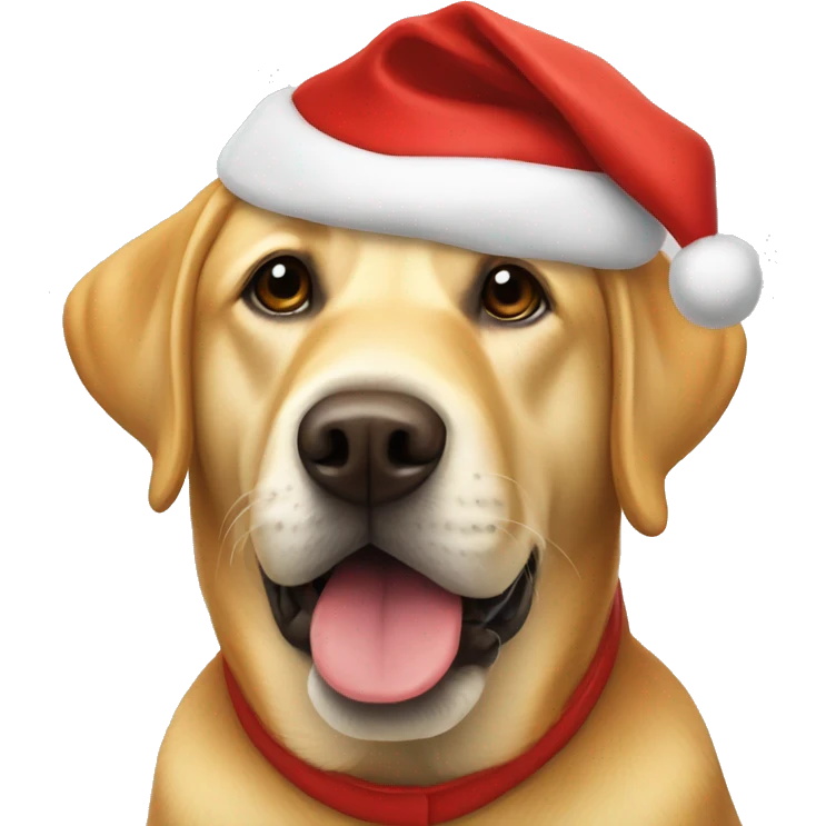 Red yellow lab with santa hat emoji