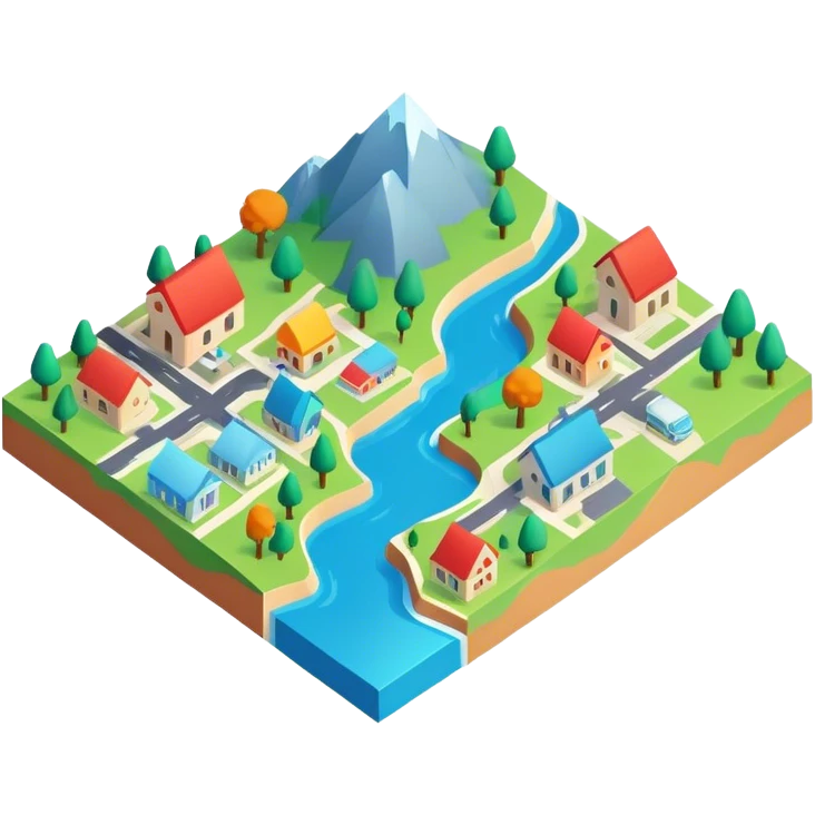 map isometric 3d emoji
