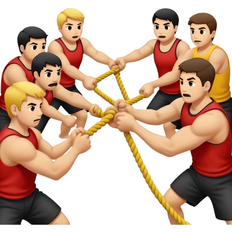 One team, one rope, one throat to choke emoji