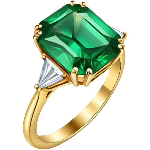 Emerald gem stone engagement ring emoji