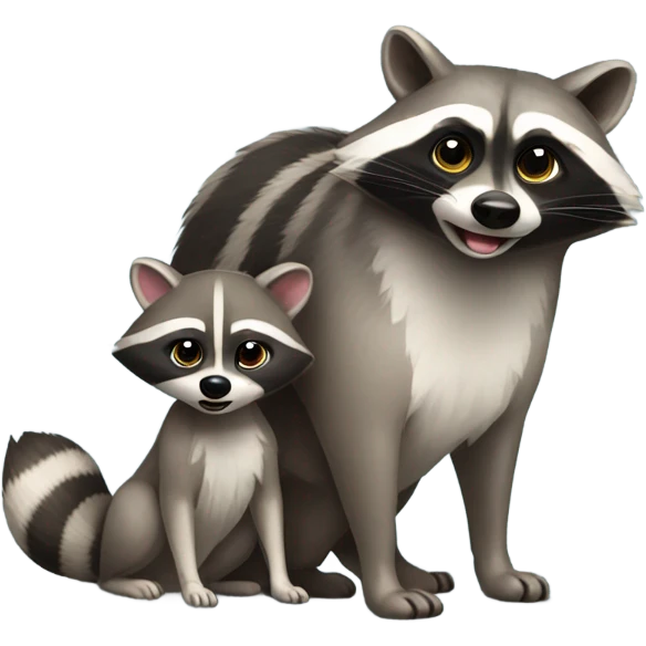 Raccoon riding a dog emoji