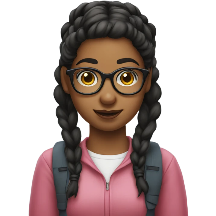 Nerd emoji girl pigtails and glasses emoji