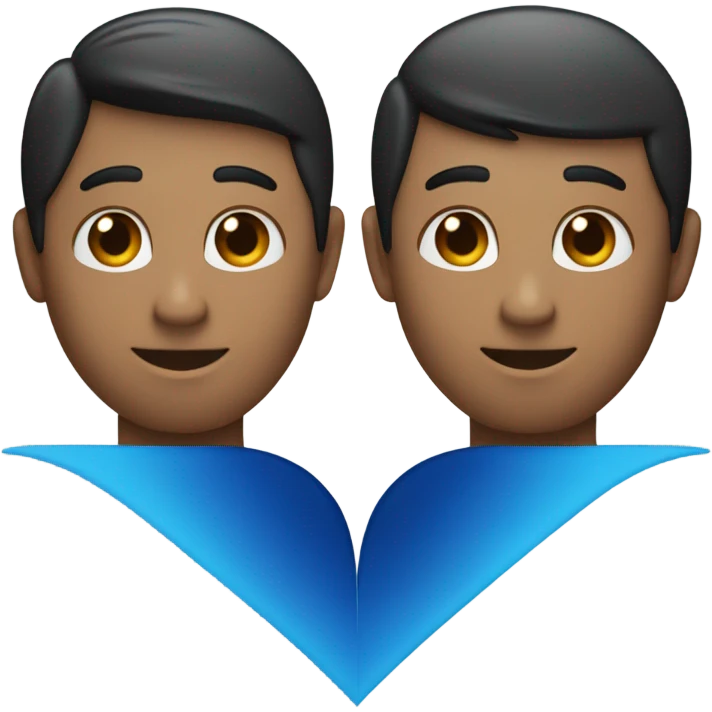 Blue and black heart half and half  emoji