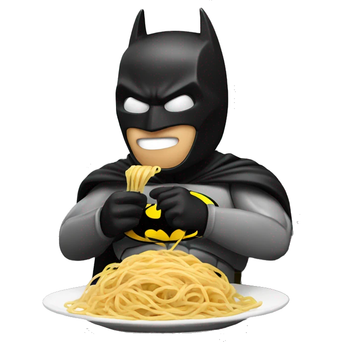 Batman eating spaghetti emoji