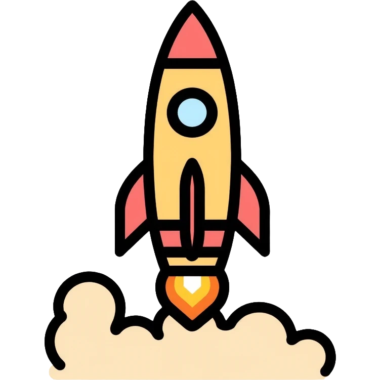 Simple rocket ship emoji