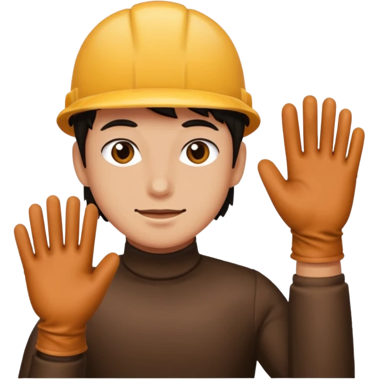 Stair Spotter with gloves. negative : character. emoji
