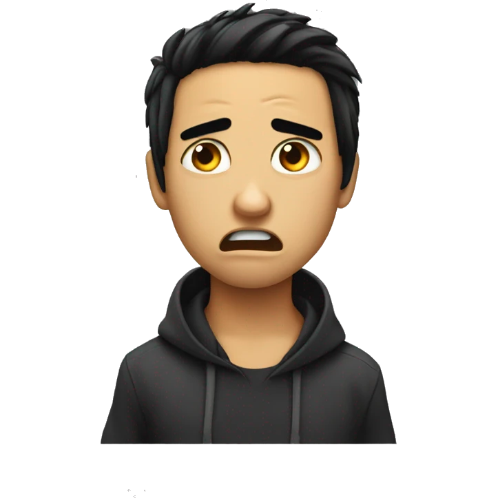 Emoji crying in anger black hair emoji