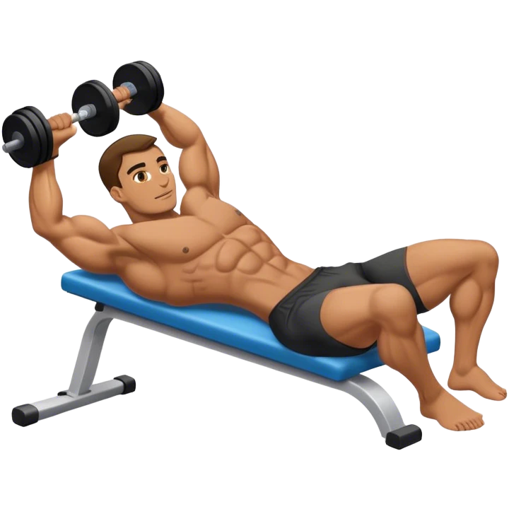 bodybuilder laying down abs exercise emoji