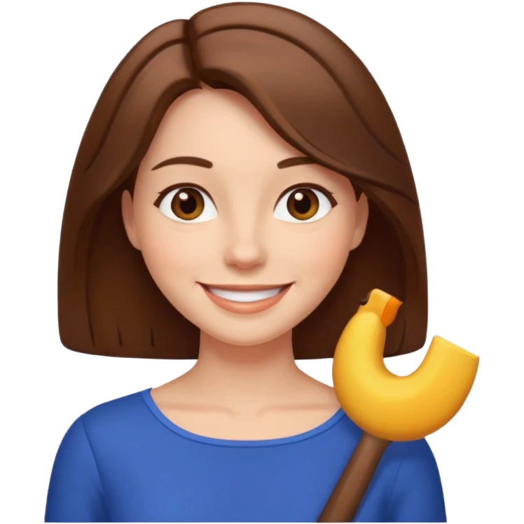 lady with a shoulder-length brown hair emoji