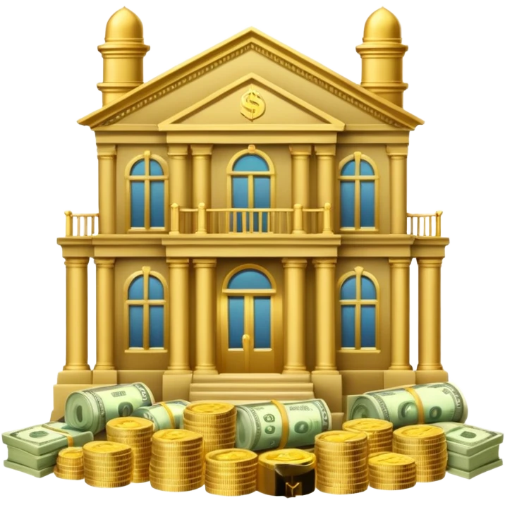 a bankhouse with money emoji