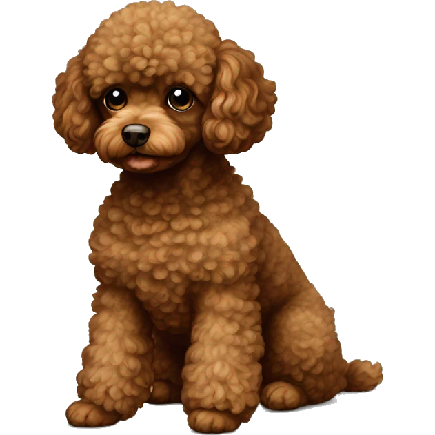 Brown toy poodle laying  emoji