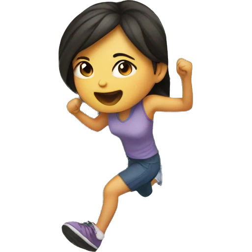 Girl running to Portapotty  emoji