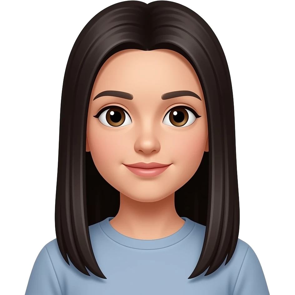 17 years old, dark straight long hair emoji