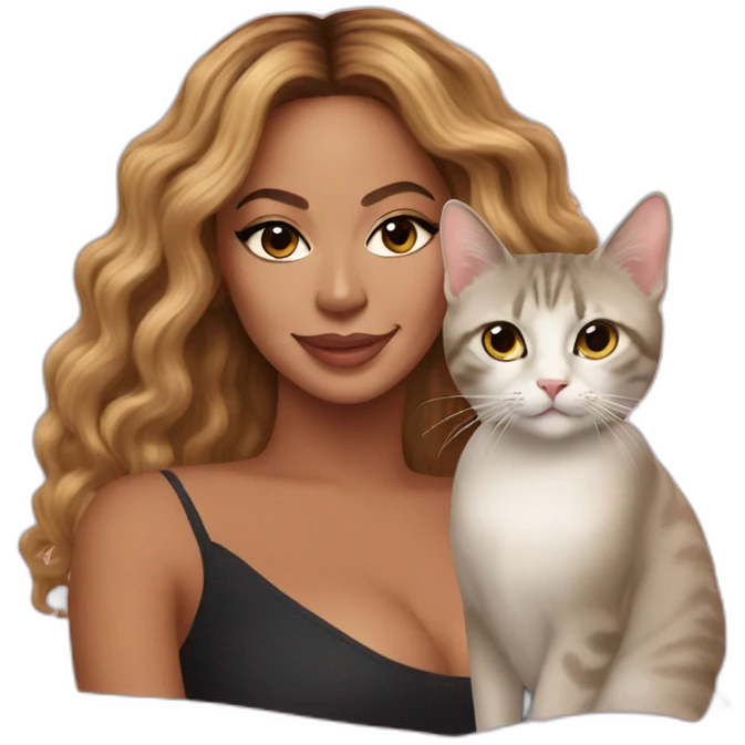 beyoncé with a cat emoji