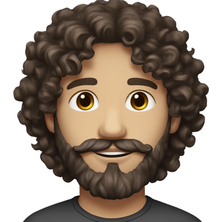 White boy with dark brown medium length wavy curly hair and a beard and mustache and the prettiest hazel eyes you’ve ever seen  emoji