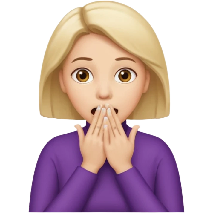 woman surprised with her hands over her mouth, full body emoji