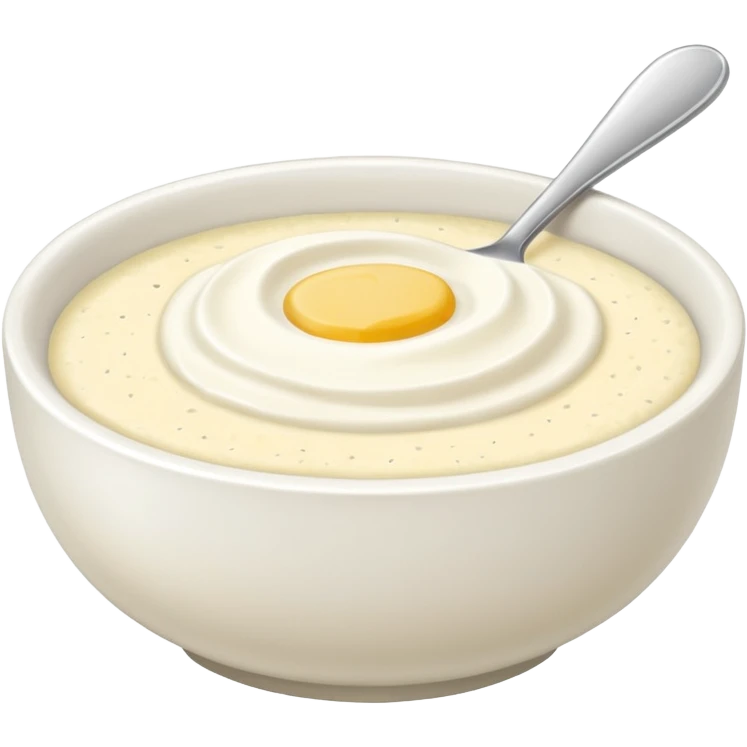 plain bowl of grits, minimal, no spoon, simple, clear emoji