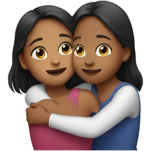 Sisters hugging emoji