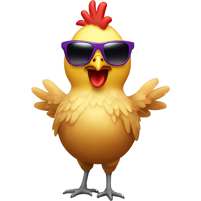 chicken with sunglasses dancing rave lights emoji