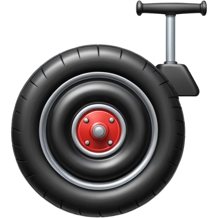he aircraft's landing gear is one inflated, plump wheel with a strut, black in color, cartoon-style emoji