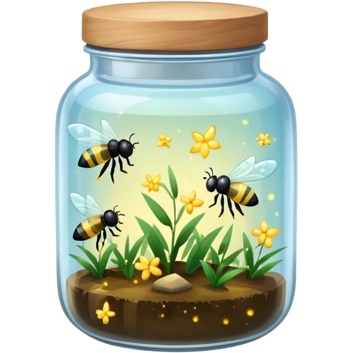 crystal jar full of fireflies emoji