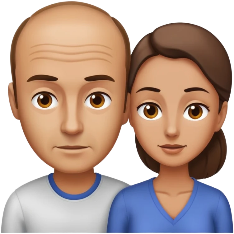 Hombre con entradas que es mandoneado por la mujer  emoji