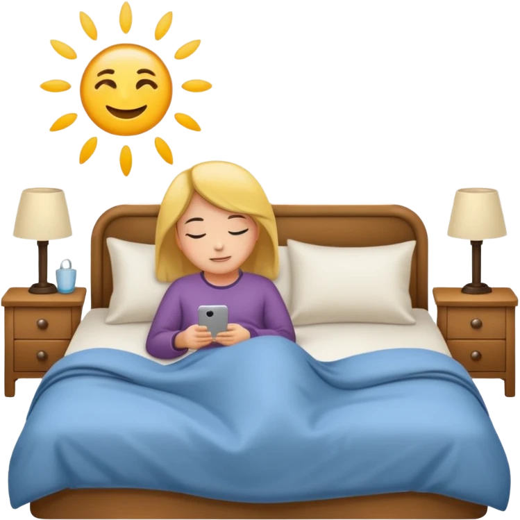 Cozy in bed emoji