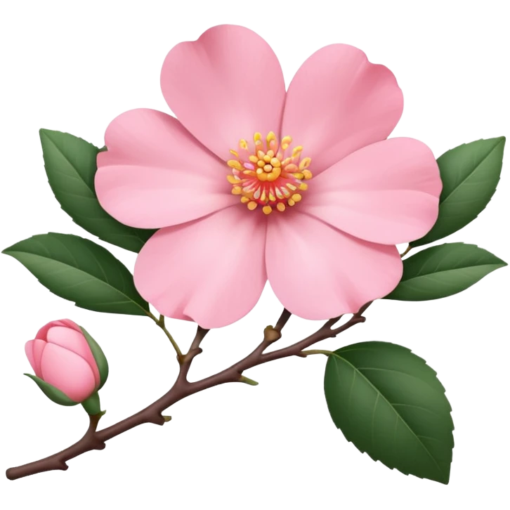 camélia pink with branch  emoji