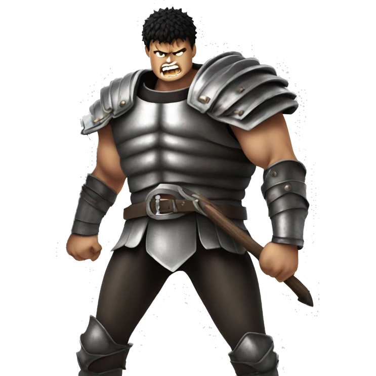 angry Berserk Guts, show muscular armor emoji