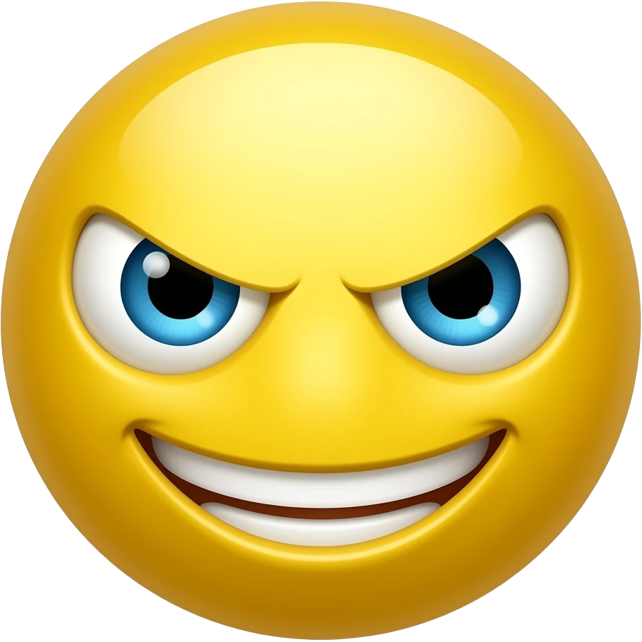 Yellow emoji mischievous emoji