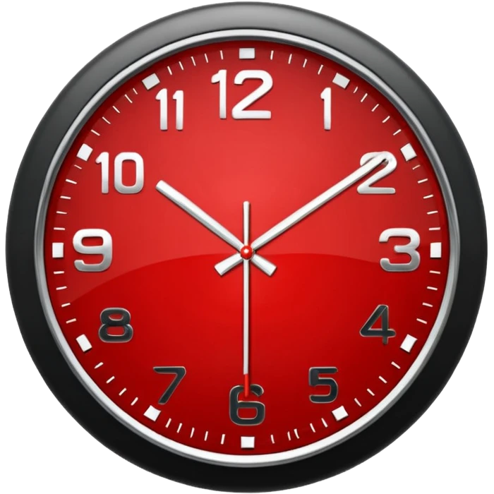 Red clock with "RED" written in the center. emoji