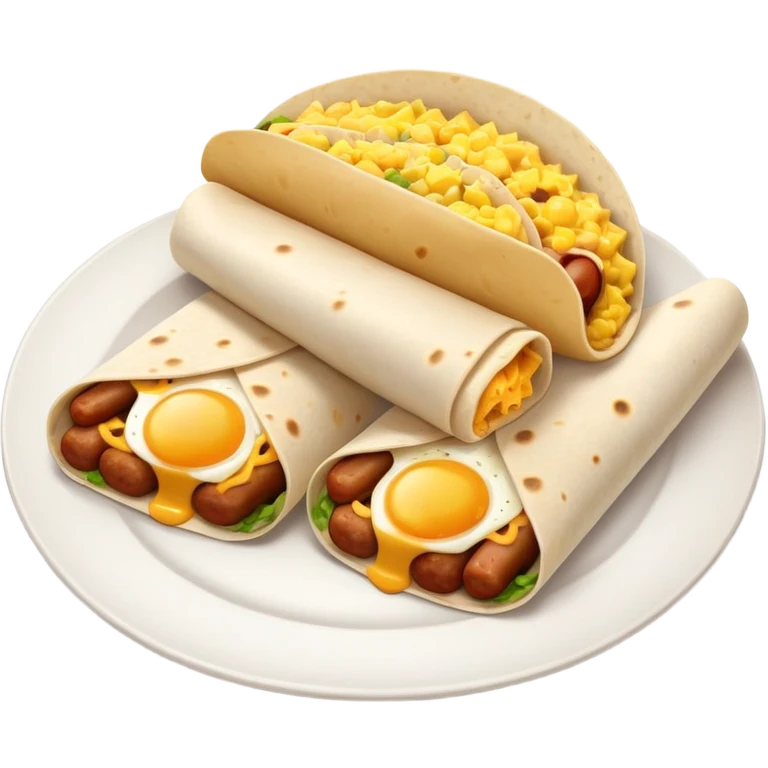 Breakfast burrito on a plate  emoji