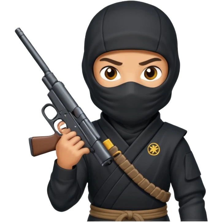 Ninja holding gun emoji
