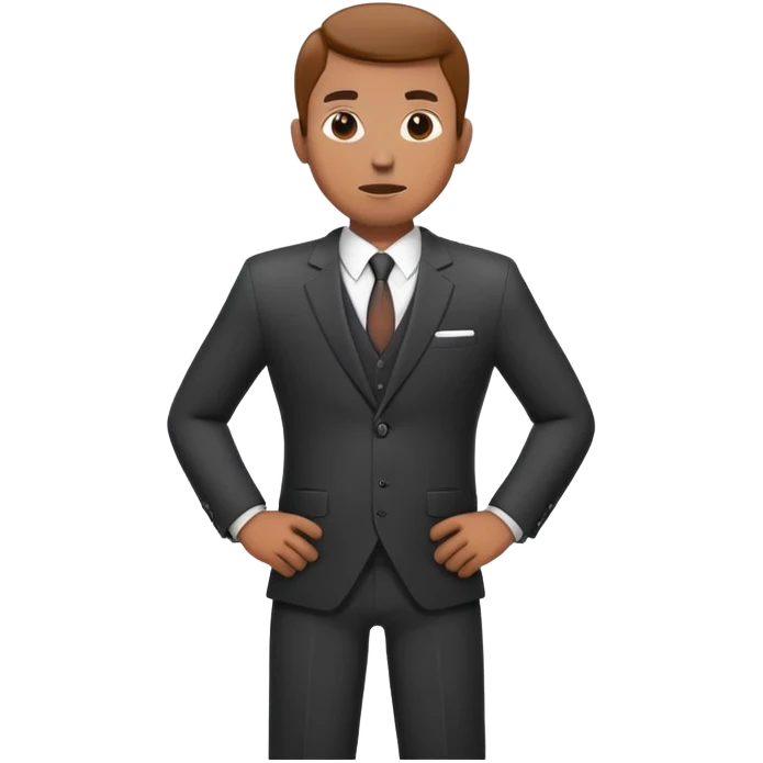 man in suit with hands on his hips emoji