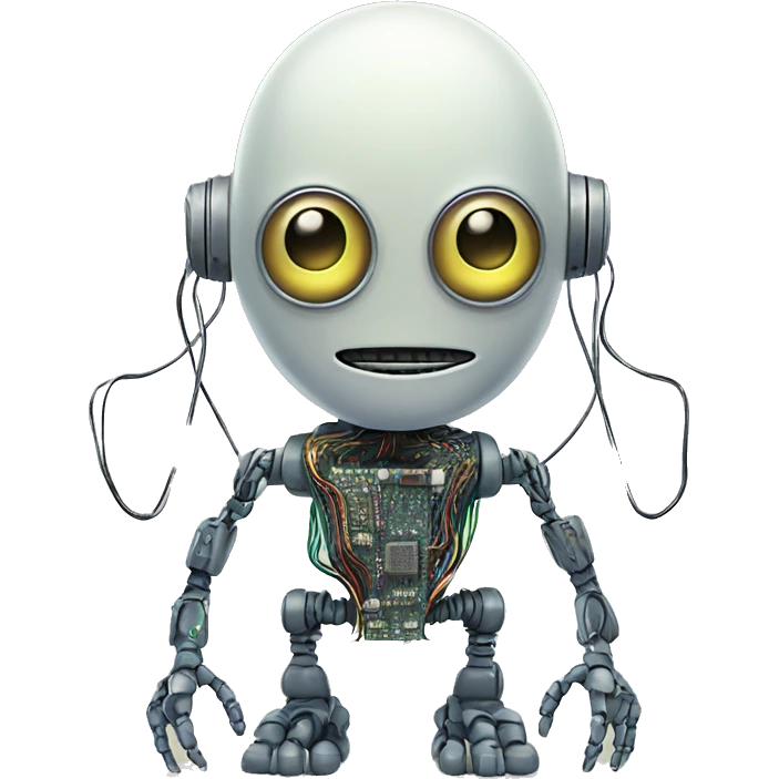 Alien robot with wires and circuits emoji