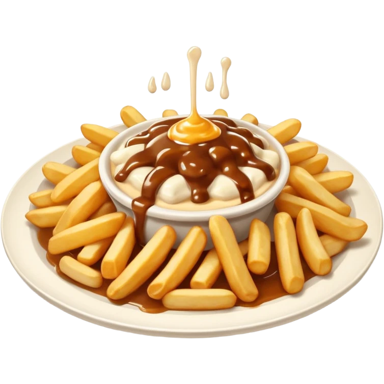 poutine in a white plate emoji
