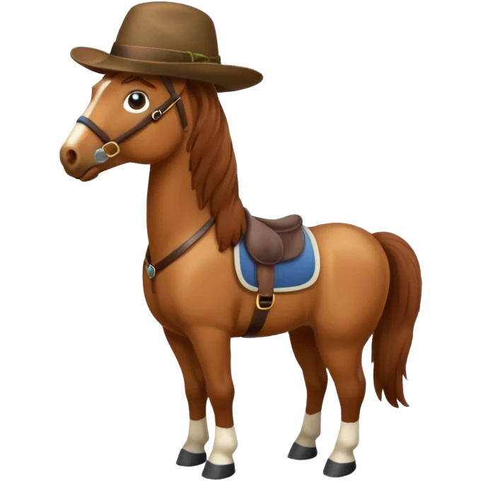 Cheval avec chapeau emoji