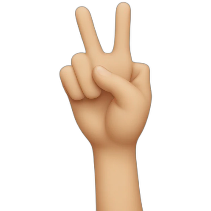 Shy two fingers  emoji
